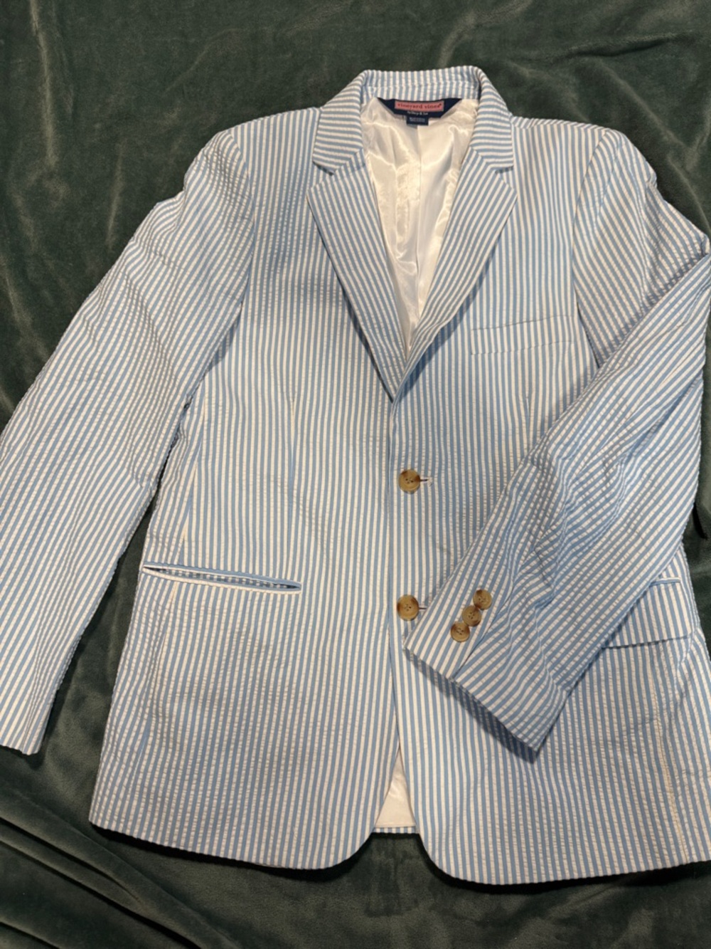 Vineyard Vines Light Blue & White Seersucker Blazer